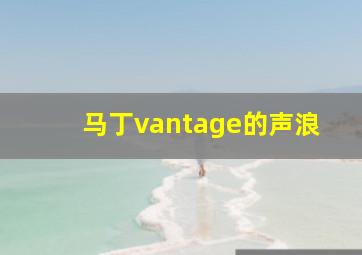 马丁vantage的声浪