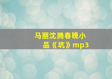 马丽沈腾春晚小品《坑》mp3