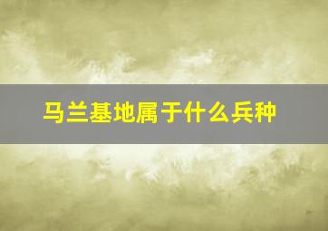 马兰基地属于什么兵种