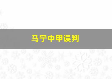 马宁中甲误判