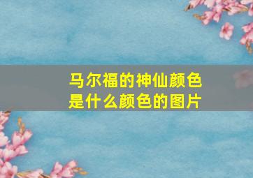 马尔福的神仙颜色是什么颜色的图片