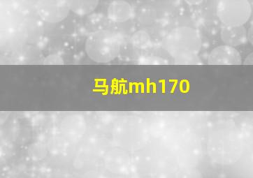 马航mh170