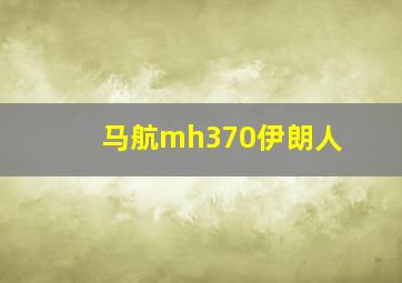 马航mh370伊朗人