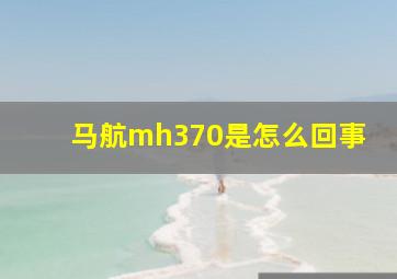 马航mh370是怎么回事