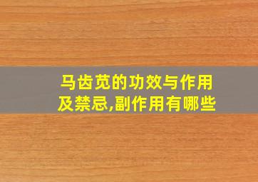 马齿苋的功效与作用及禁忌,副作用有哪些