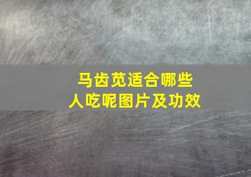 马齿苋适合哪些人吃呢图片及功效