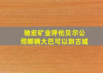 驰宏矿业呼伦贝尔公司哪辆大巴可以到古城