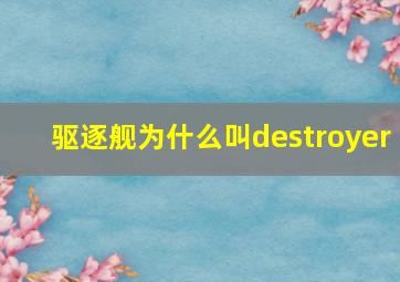 驱逐舰为什么叫destroyer