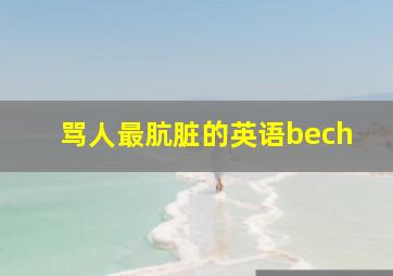 骂人最肮脏的英语bech