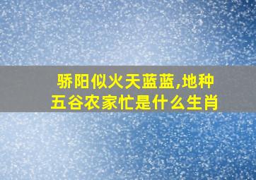 骄阳似火天蓝蓝,地种五谷农家忙是什么生肖