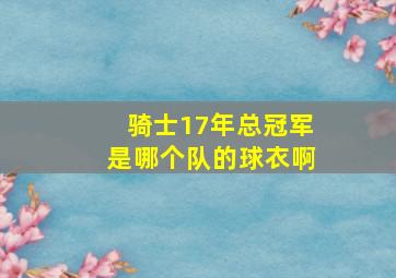 骑士17年总冠军是哪个队的球衣啊