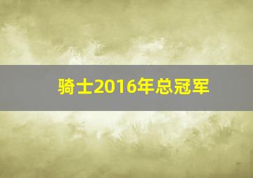 骑士2016年总冠军