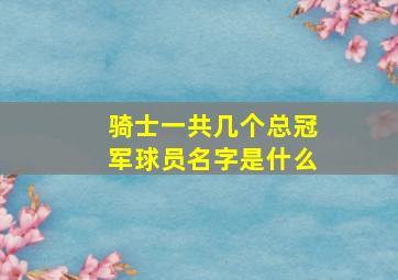 骑士一共几个总冠军球员名字是什么