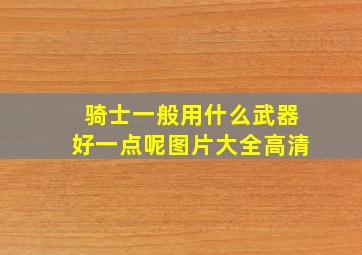 骑士一般用什么武器好一点呢图片大全高清