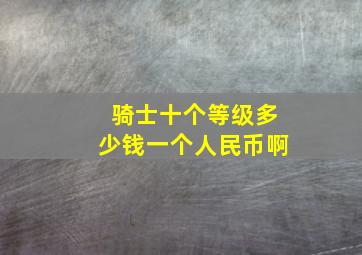 骑士十个等级多少钱一个人民币啊