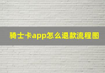 骑士卡app怎么退款流程图