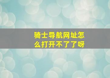 骑士导航网址怎么打开不了了呀