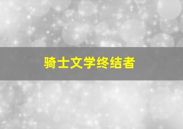 骑士文学终结者