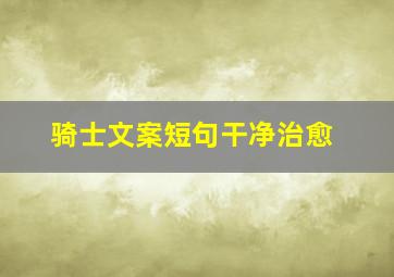 骑士文案短句干净治愈