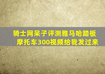 骑士网呆子评测雅马哈踏板摩托车300视频给我发过来