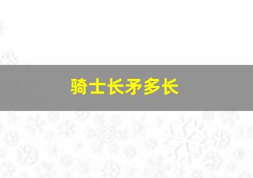 骑士长矛多长