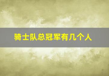 骑士队总冠军有几个人