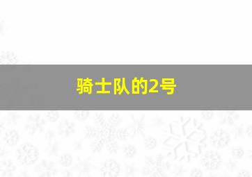 骑士队的2号