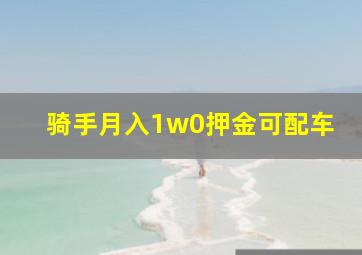 骑手月入1w0押金可配车