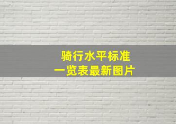 骑行水平标准一览表最新图片