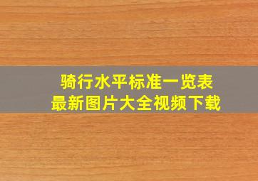 骑行水平标准一览表最新图片大全视频下载