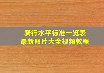 骑行水平标准一览表最新图片大全视频教程