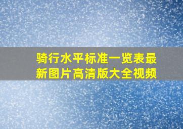 骑行水平标准一览表最新图片高清版大全视频