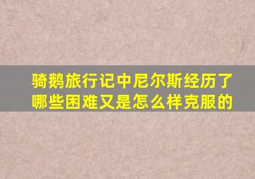 骑鹅旅行记中尼尔斯经历了哪些困难又是怎么样克服的