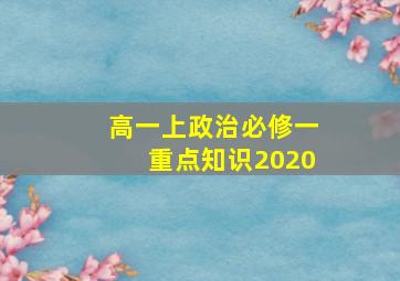 高一上政治必修一重点知识2020