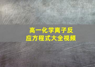 高一化学离子反应方程式大全视频