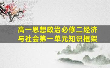 高一思想政治必修二经济与社会第一单元知识框架