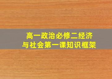 高一政治必修二经济与社会第一课知识框架