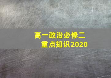 高一政治必修二重点知识2020