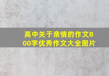 高中关于亲情的作文800字优秀作文大全图片