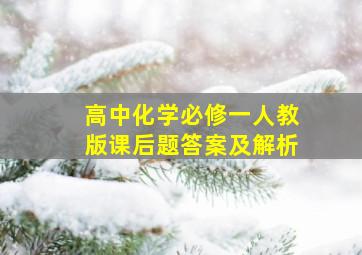 高中化学必修一人教版课后题答案及解析