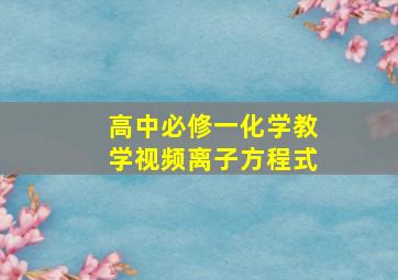 高中必修一化学教学视频离子方程式