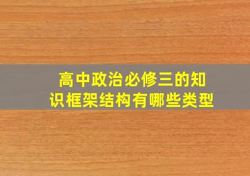 高中政治必修三的知识框架结构有哪些类型