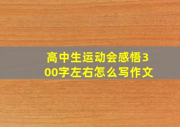 高中生运动会感悟300字左右怎么写作文