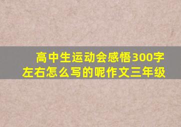 高中生运动会感悟300字左右怎么写的呢作文三年级