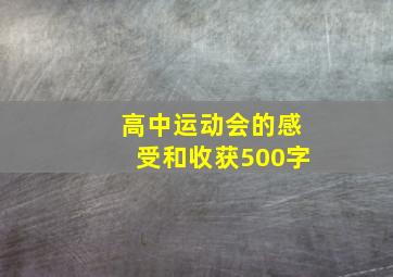 高中运动会的感受和收获500字