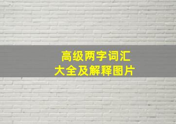 高级两字词汇大全及解释图片