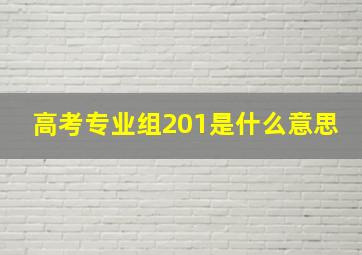 高考专业组201是什么意思