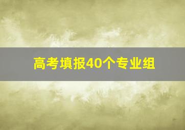 高考填报40个专业组