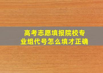 高考志愿填报院校专业组代号怎么填才正确