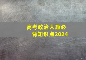 高考政治大题必背知识点2024